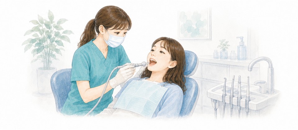 審美歯科の治療を行うイラスト