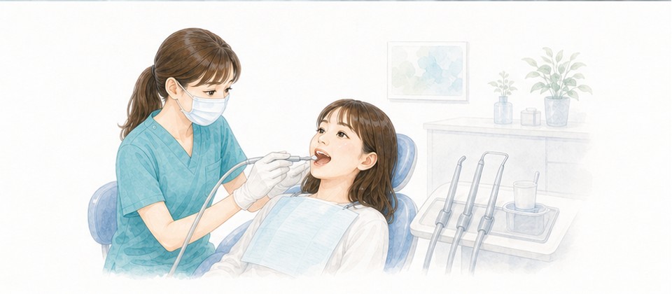 専門的なクリーニングを行うイラスト